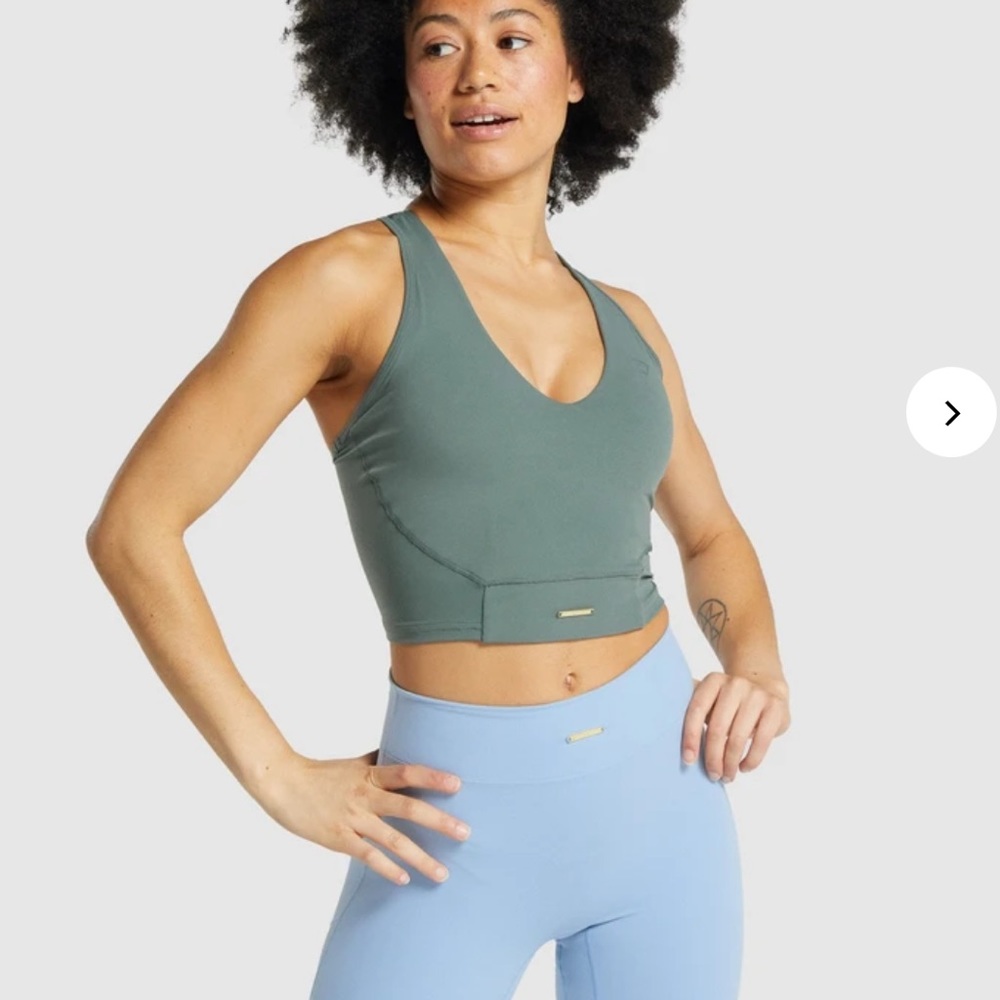 Gymshark - WHITNEY CROP TANK - Eucalyptus